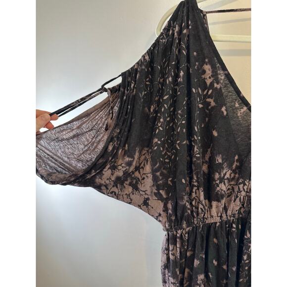 Free People Womens Cold Shoulder Boho Whimsigoth Fairy Grunge Purple Top Medium - Picture 5 of 9